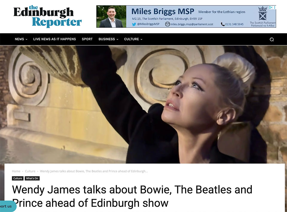 Wendy James in the Edinburgh Reporter